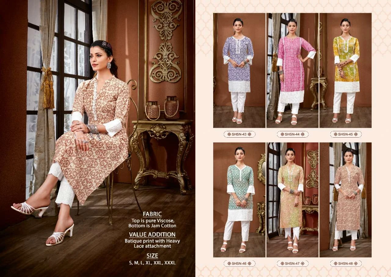 Shichi Sana Pure Viscose Wholesale Fancy Kurti with Pant Catalog — Wholesale Kurtis, MPA wholesale from Surat — view 5